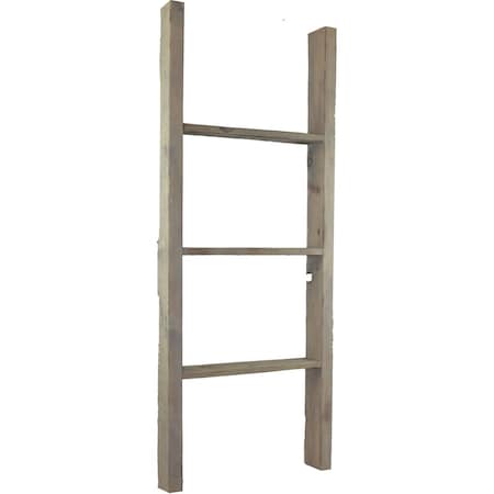 Ekena Millwork 19"W x 48"H x 3 1/2"D Vintage Farmhouse 3 Rung Ladder, Barnwood Decor Collection, Reclaimed Grey DECR019X048X04LDRGY